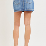 RISEN High Rise Stripe Mini Skort