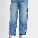 RISEN High Rise Crop Boyfriend Jeans | Medium Wash