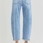 RISEN High Rise Barrel Jeans | Medium Wash