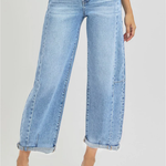 RISEN High Rise Barrel Jeans | Medium Wash