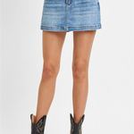 RISEN High Rise Skort | Medium Wash