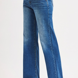 RISEN High Rise Wide Leg Belted Jeans