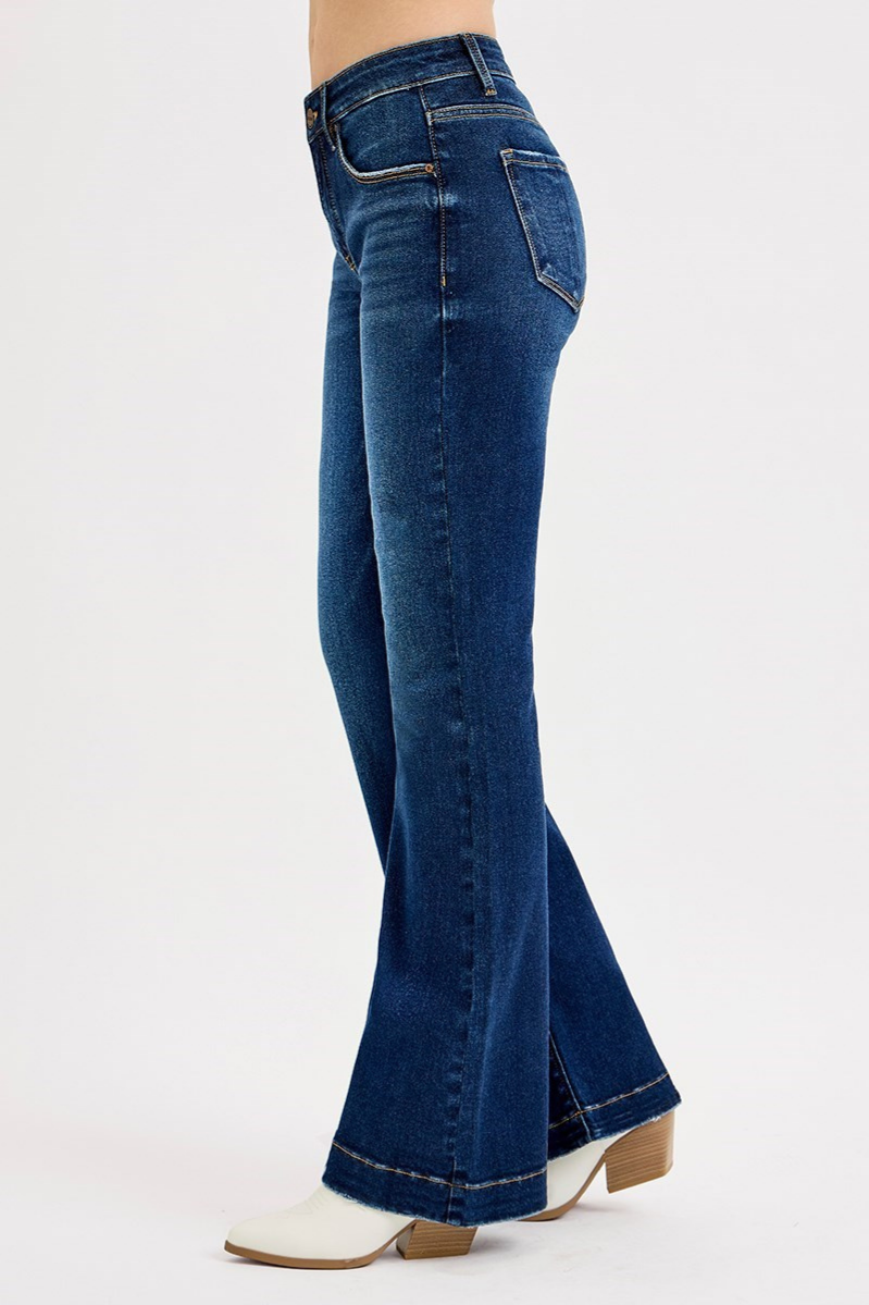 RISEN Tummy Control Mid Rise Flare Basic Jeans
