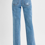 RISEN Tummy Control High Rise Long Straight Jeans