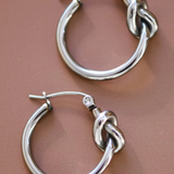 18K Gold Plated Waterproof Knot Hoop Earrings
