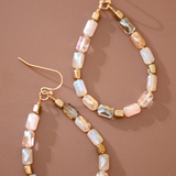 Teardrop Wire Wrapped Glass Crystal Beaded Dangle Earrings
