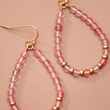 Natural Stone Beaded Teardrop Wire Earrings