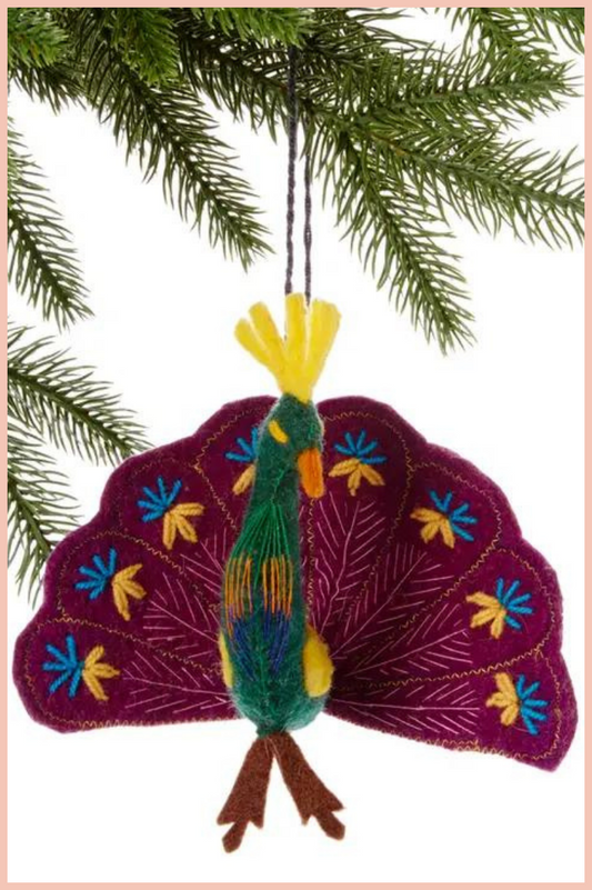 PEACOCK FELT ORNAMENT