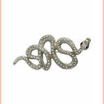 Rhinestone Snake Brooch | Silver