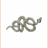 Rhinestone Snake Brooch | Silver