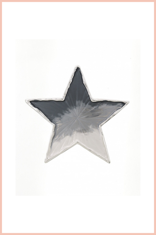 Star Enameled Brooch | Silver/Grey