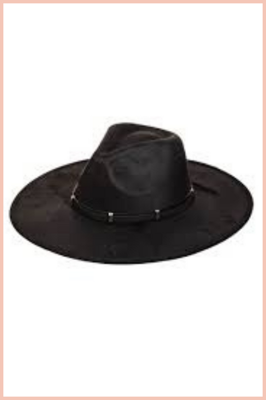 SUEDE BELTED HAT | BLACK