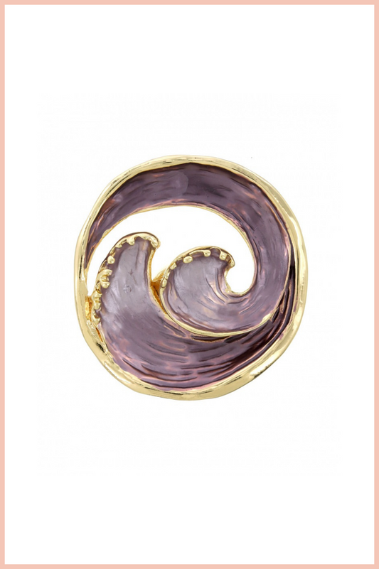 WAVE ENAMELED BROOCH | PURPLE