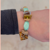 Square Shell & Stone Bracelet