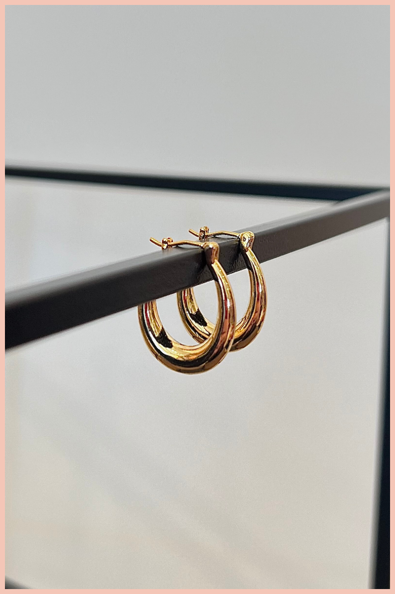 14K Dipped Hoop Post Earrings