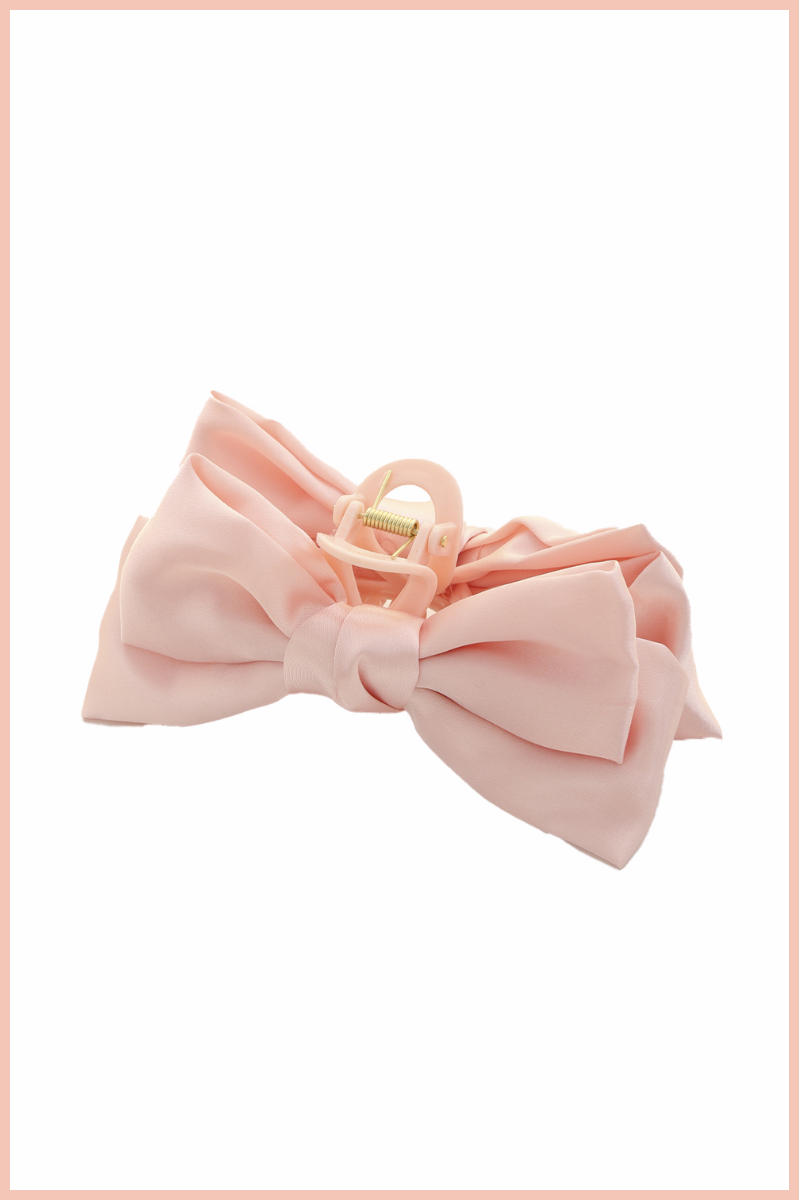 SATIN BOW CLAW HAIRCLIP