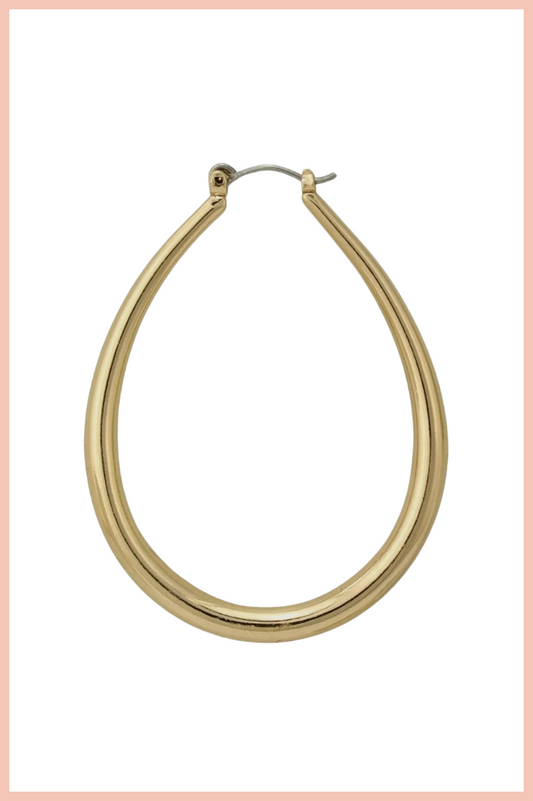 TEARDROP HOOP EARRINGS | GOLD