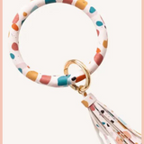 Circle Wristlet Keychain | Pink Terrazo