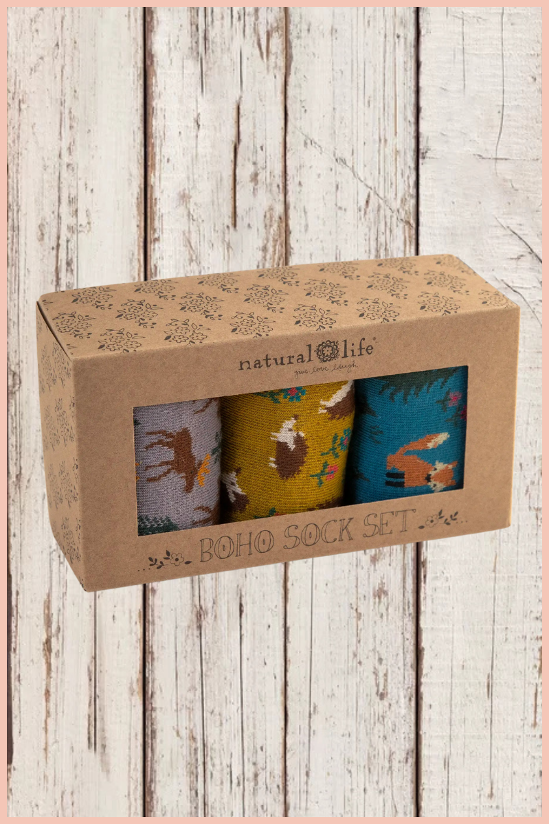 Boxed Boho Sock Set, Set of 3 | Natural Life