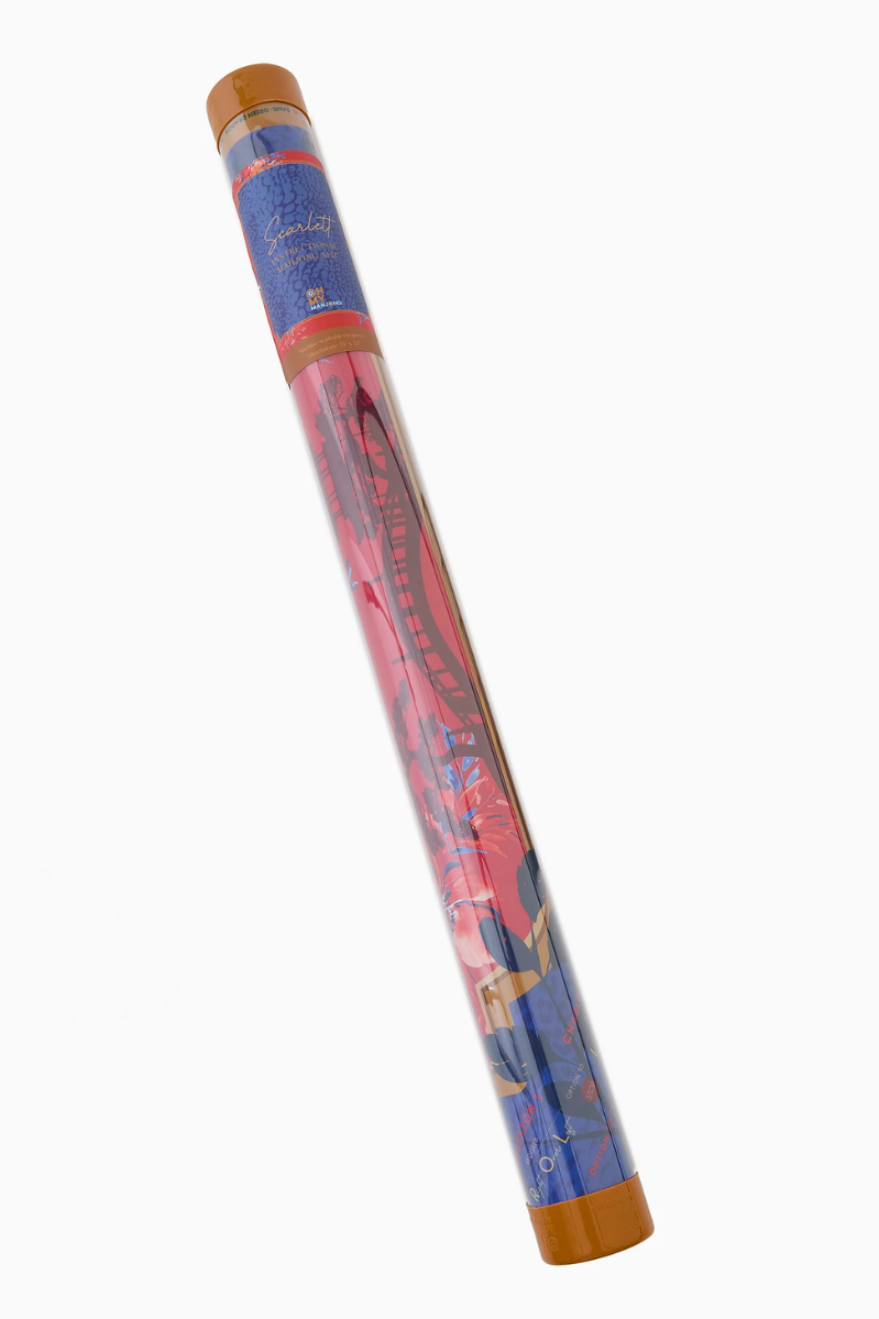 Colorful cylindrical object with a pattern on a white background