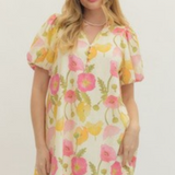Floral Puff Sleeve Mini Dress