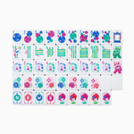 Set of colorful alphabet and number tiles on a white background. Seabreeze Mahjong Tiles | Oh My Mahjong
