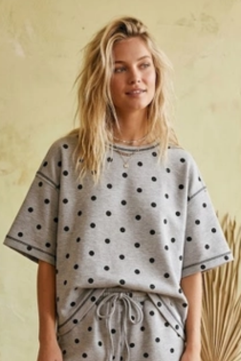 Original Design Polka Dot Luxe Knit Top