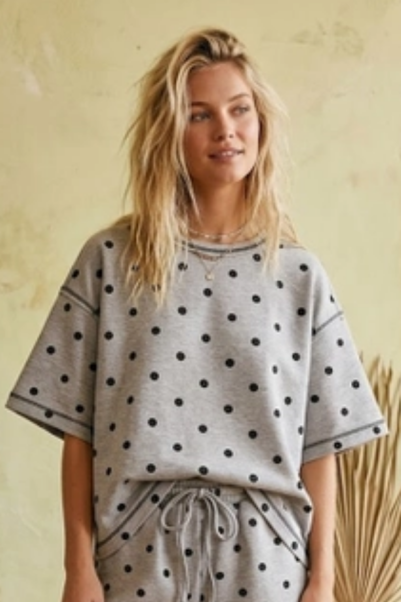 Original Design Polka Dot Luxe Knit Top