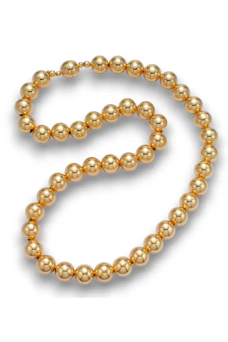 Gold Beaded Bubble Magnetic Closure Necklace