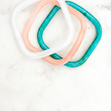 Vintage Marbled Resin Square Bangle Bracelet