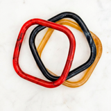 Vintage Marbled Resin Square Bangle Bracelet