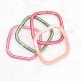 Vintage Marbled Resin Square Bangle Bracelet