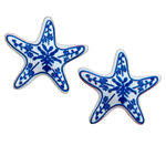 Santorini Starfish Stud Earrings | Blue