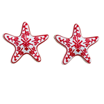 Santorini Starfish Stud Earrings | Red