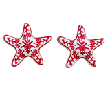 Santorini Starfish Stud Earrings | Red