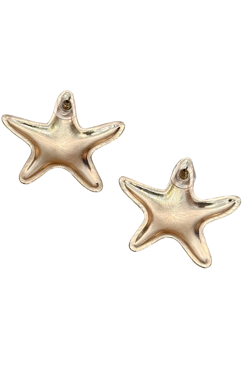 Santorini Starfish Stud Earrings | Gold backs with post