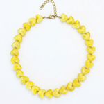 Yellow Sweet as Sunshine Heart  Necklace on white background
