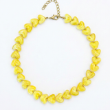 Yellow Sweet as Sunshine Heart  Necklace on white background