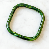 Vintage Marbled Resin Square Bangle Bracelet