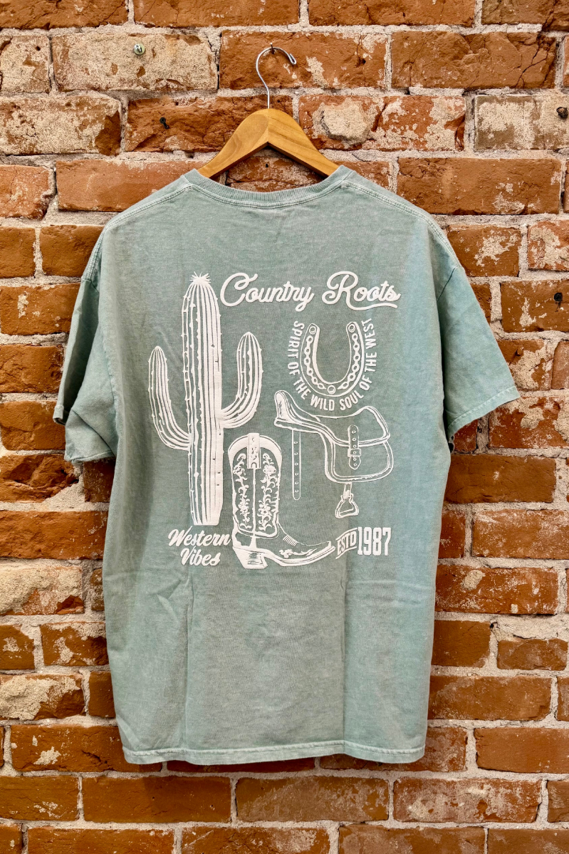 Spirit of the Wild Mineral Washed Graphic Tee against brick wall