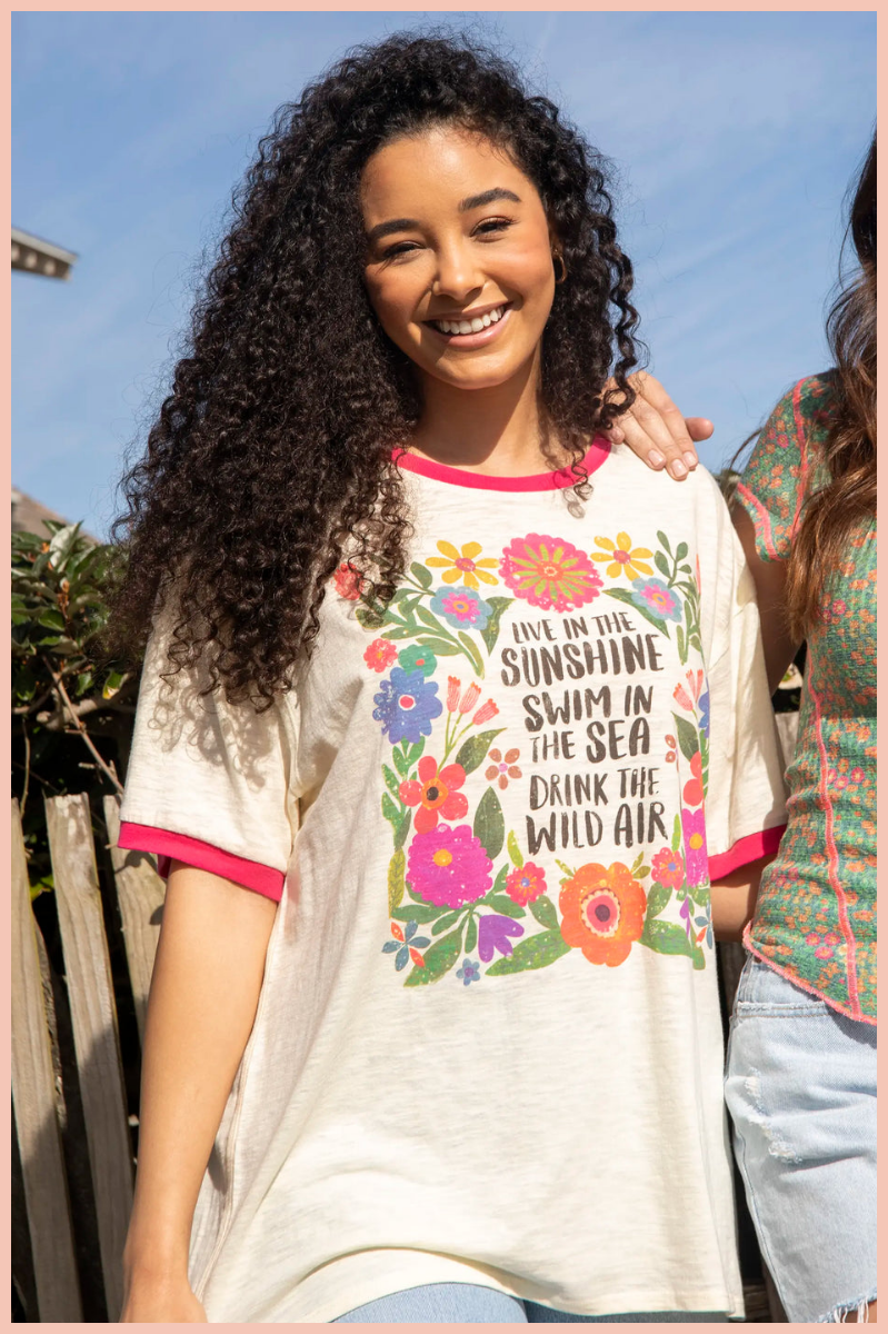 Live In The Sunshine Ringer Tee | Natural Life