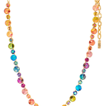 Colorful beaded necklace with gold clasp on a white background. "Jean Necklace" by TOVA