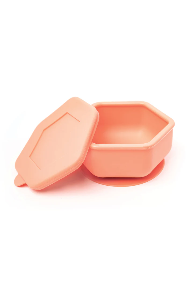 Silicone Suction Bowl and Lid Sets for Babies | Coral