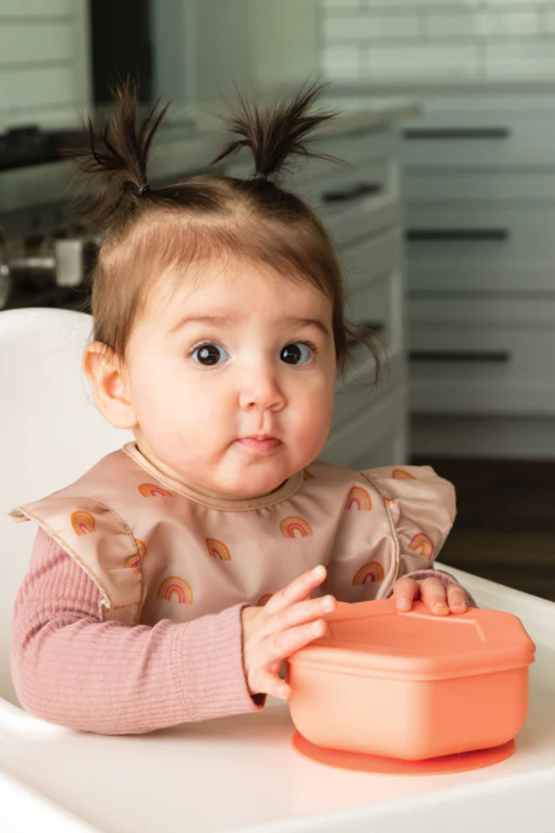 Silicone Suction Bowl and Lid Sets for Babies | Coral