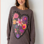 Espresso Heart Long Sleeve Cotton Tee Shirt | Natural Life