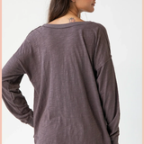 Espresso Heart Long Sleeve Cotton Tee Shirt | Natural Life