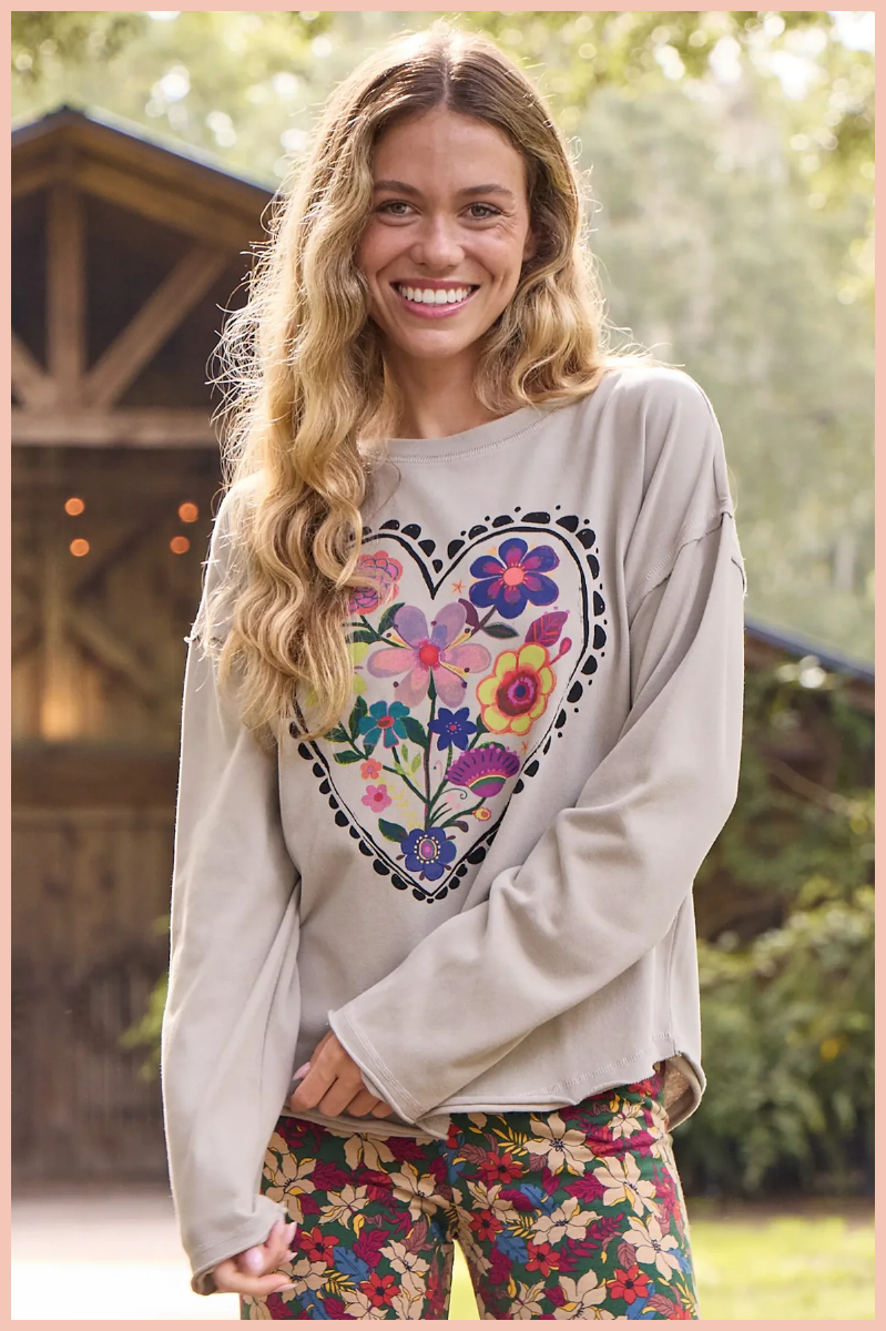 Floral Heart Sweatshirt | Natural Life