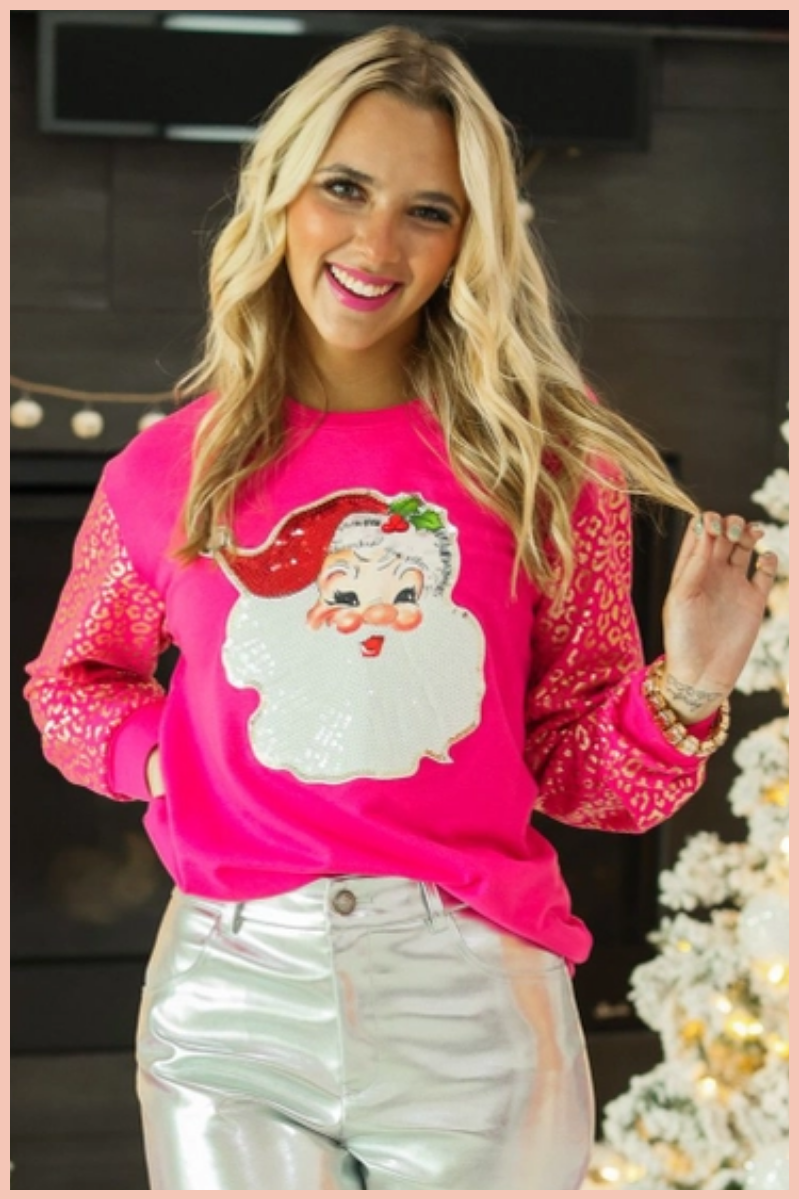 Sassy Sequin Santa Sweatshirt