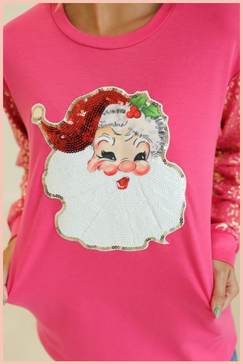 Sassy Sequin Santa Sweatshirt