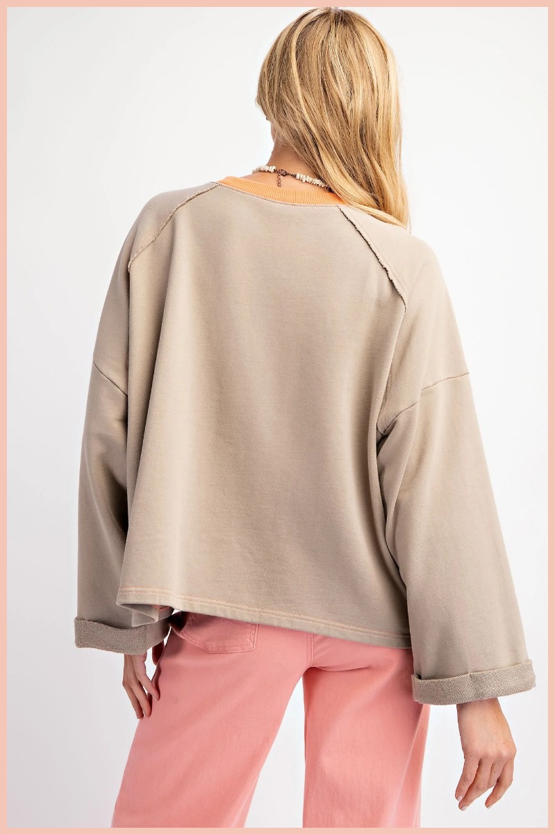 Flower Patch Terry Knit Pullover
